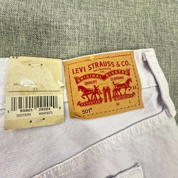 NEW! Levi's 501 High Rise‎ Shorts Light Lilac Cut Offs MSRP: $59.50 100% Cotton - Picture 9 of 11